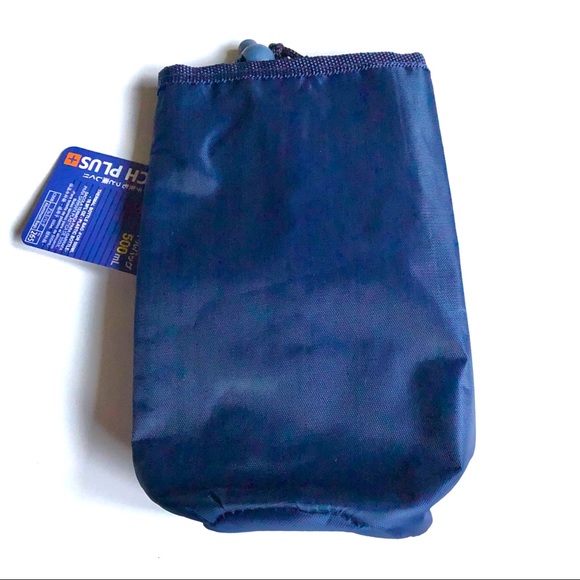 3/$15 NEW Lunch + Thermal Bottle Bag Carrier Insulated Drawstring Navy Blue - Picture 2 of 16